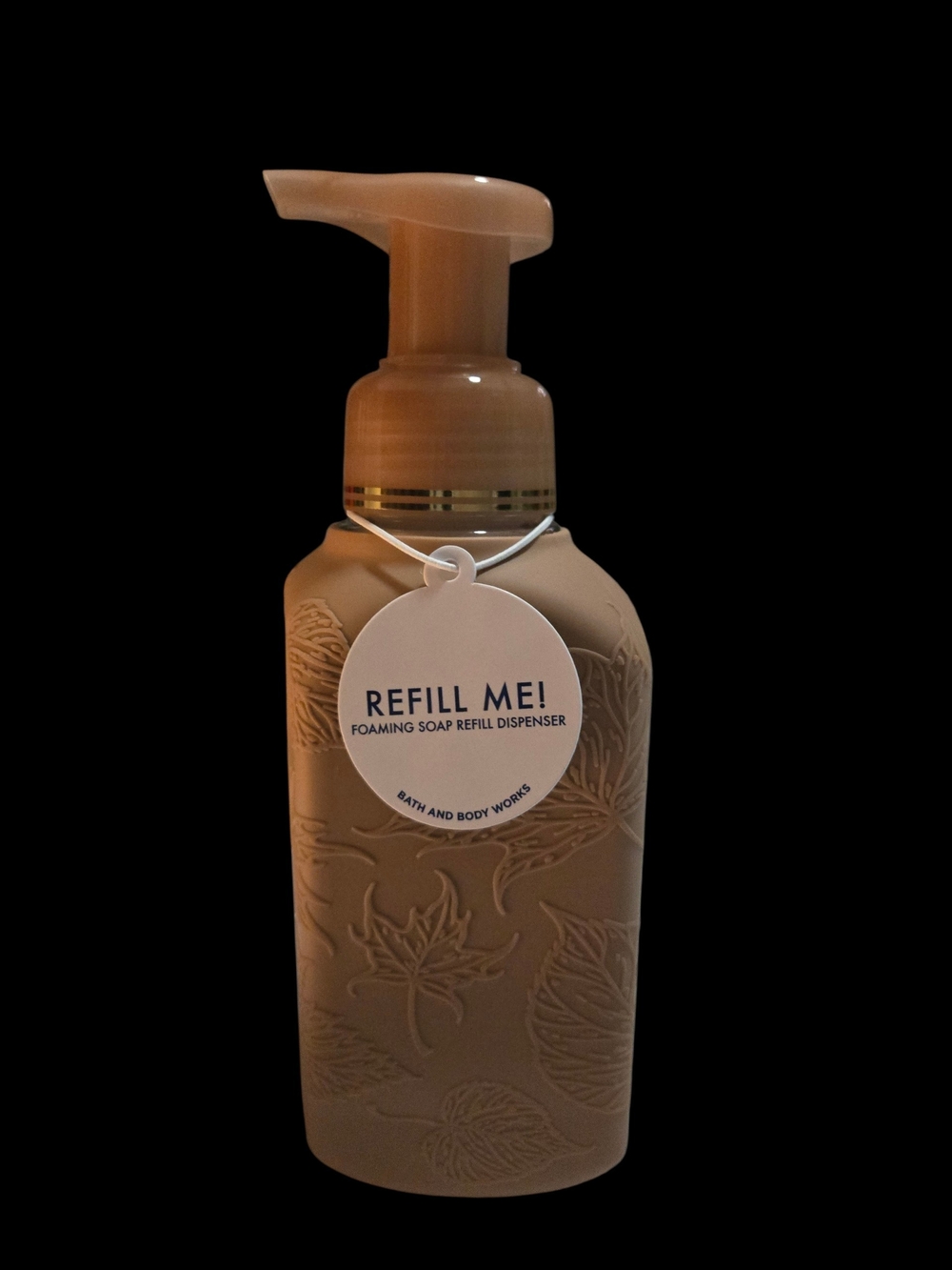 Bath & Body Works Beige Silicone LEAVES Foaming Soap Dispenser with Leaf Design